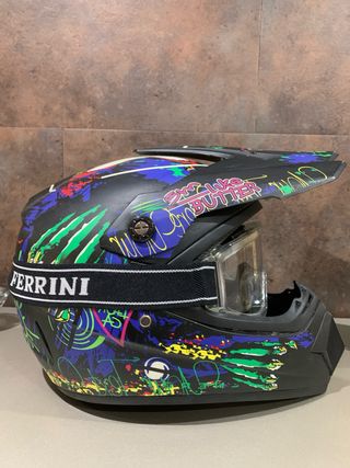Casco Motocross Negro y Verde