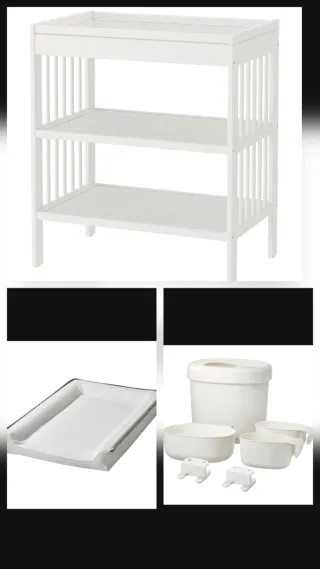 Cambiador IKEA bebé + colchoneta+ funda+accesorios