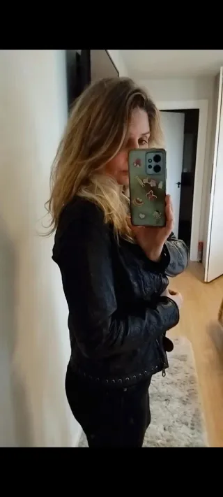 Cazadora de piel Salsa negra