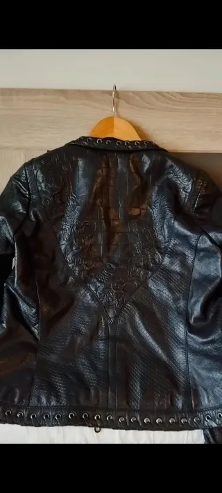 Cazadora de piel Salsa negra