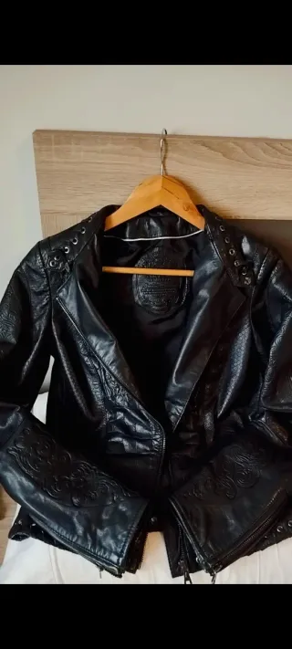 Cazadora de piel Salsa negra