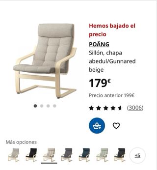 Sillón IKEA POÄNG Piel Blanca