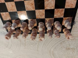 Ajedrez Mármol Rosa y Gris 26x26 cm