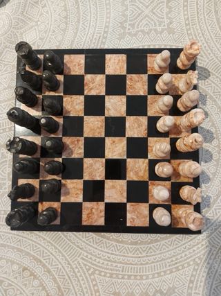 Ajedrez Mármol Rosa y Gris 26x26 cm