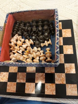 Ajedrez Mármol Rosa y Gris 26x26 cm