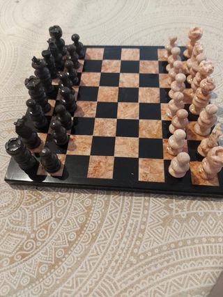 Ajedrez Mármol Rosa y Gris 26x26 cm