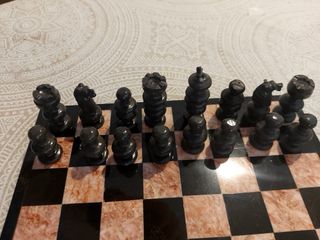 Ajedrez Mármol Rosa y Gris 26x26 cm