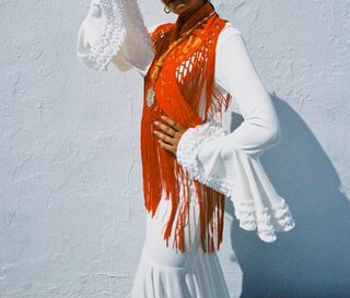 Traje Flamenca Licra Blanco