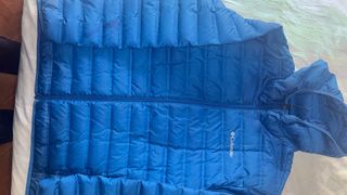 Abrigo Columbia Plumas Talla XL Azul