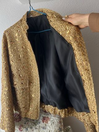 Chaqueta fiesta lentejuelas doradas