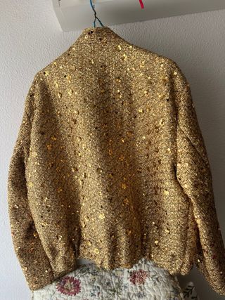 Chaqueta fiesta lentejuelas doradas
