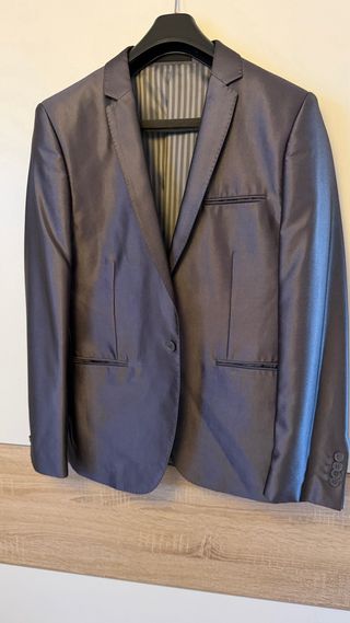 Traje gris brillante  boda hombre Talla M