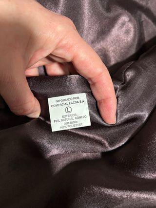 Abrigo largo piel conejo marrón