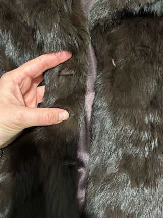 Abrigo largo piel conejo marrón