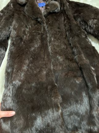 Abrigo largo piel conejo marrón