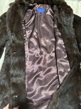 Abrigo largo piel conejo marrón