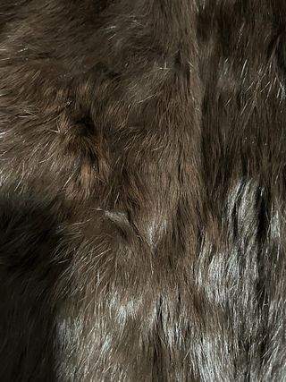 Abrigo largo piel conejo marrón