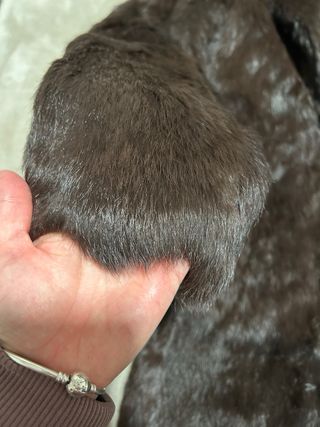 Abrigo largo piel conejo marrón