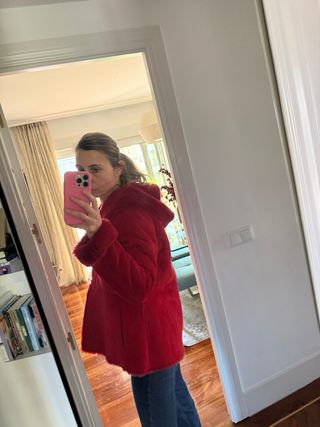 Cazadora Cortefiel Piel Vuelta Roja