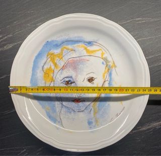 Piatto d'arte Ernesto Treccani Volto Gentile