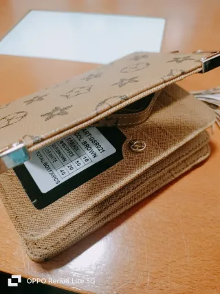 Cartera monedero billetera beige y marrón