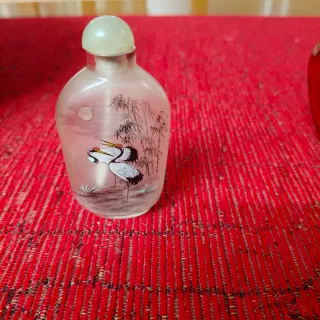 Boccetta profumo vintage gru bambù