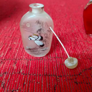 Boccetta profumo vintage gru bambù