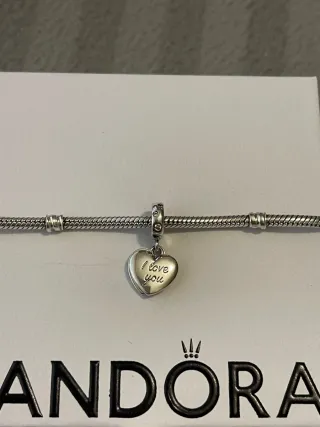 Charm Corazón Mom Rosa y Plata