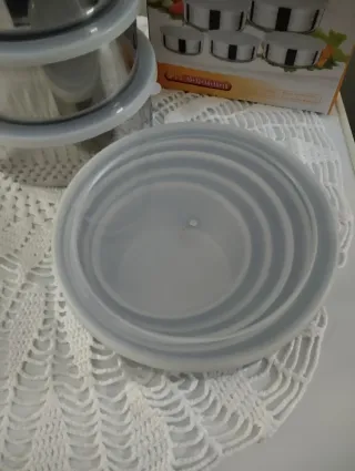 Set Contenitori Acciaio Inox con Coperchi