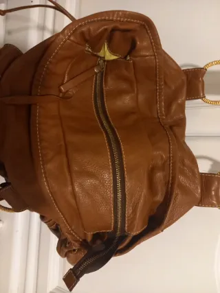 Bolso grande de hombro o mano en cuero marrón