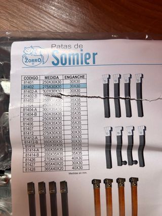 Patas de Somier El Zorro