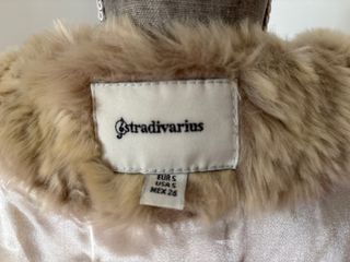 Abrigo de pelo beige y marrón