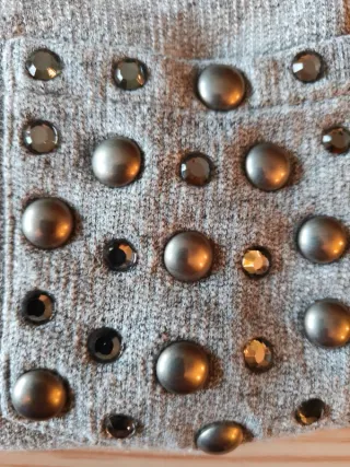 Giacca leggera grigio perla con borchie Tg XS