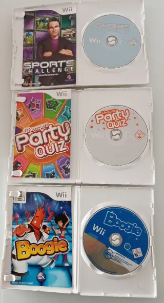 3 Juegos Wii: Boogie, Party Quiz, Sports Challenge