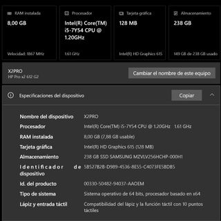 HP Pro X2 612 G2 Convertible Negro