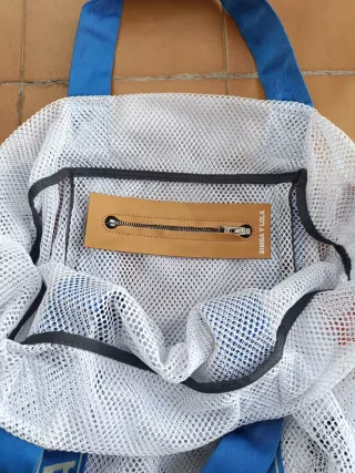 Bolso Bimba y Lola Rejilla Blanco/Azul