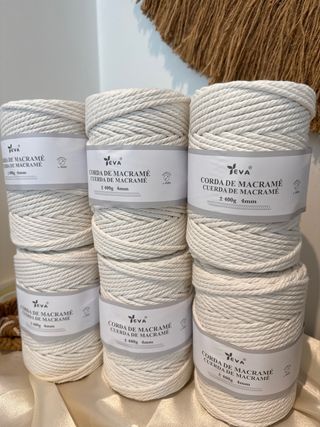 6 unidades Cordão Algodão 400g 4mm