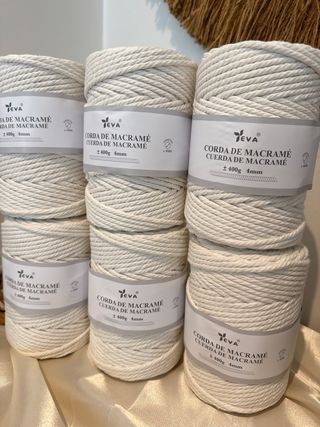 6 unidades Cordão Algodão 400g 4mm