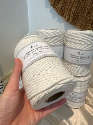 6 unidades Cordão Algodão 400g 4mm