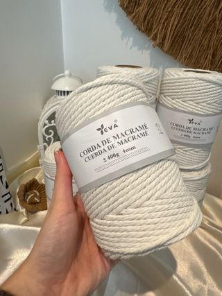 6 unidades Cordão Algodão 400g 4mm