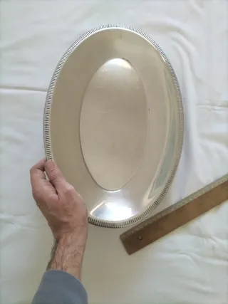 Vajilla antigua fuente servir bandeja plateado