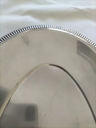 Vajilla antigua fuente servir bandeja plateado