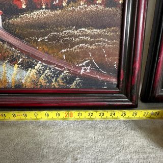 Pareja de cuadros pintados años 80