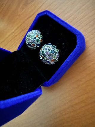 Pendientes Bolas Multicolor Cristales Nuevos