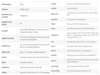 Orbea Wild M10 Carbono Talla L (385km)
