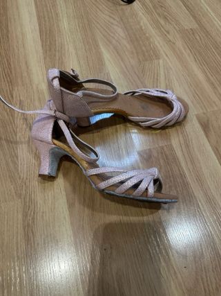 Zapatos de salsa rosa palo baile salon salsa