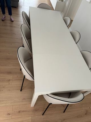 Mesa extensible madera blanca