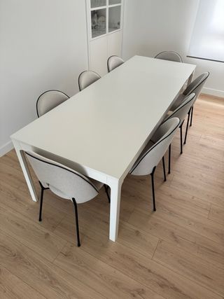 Mesa extensible madera blanca