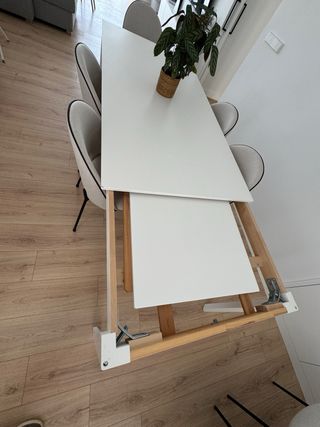 Mesa extensible madera blanca