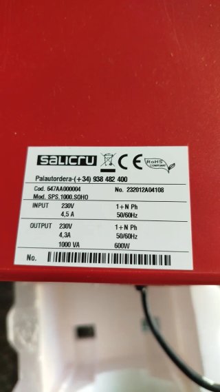 Sistema Alimentación Ininterrumpida Salicru SPS SO